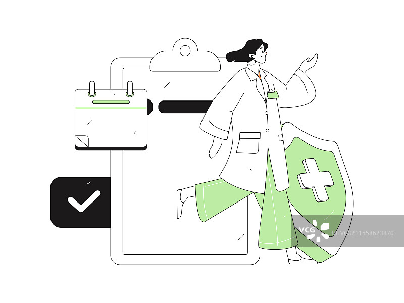 医生为病人体检扁平矢量概念运营手绘插画图片素材