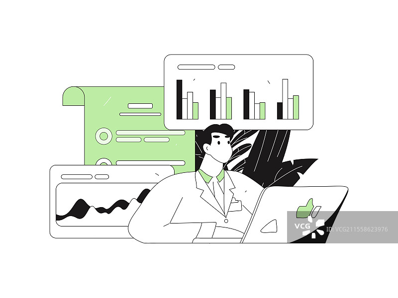 医生为病人体检扁平矢量概念运营手绘插画图片素材