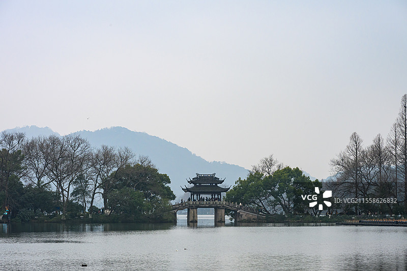 杭州西湖玉带桥图片素材