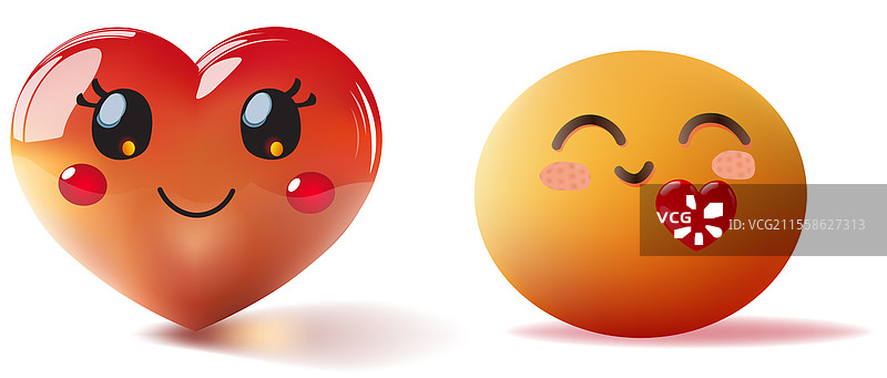 可爱的3D社交媒体微笑闭眼表情符号图片素材