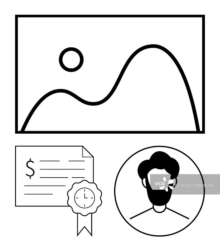 成就证书的风景图像图片素材