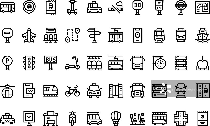 高质量公共交通图标图片素材