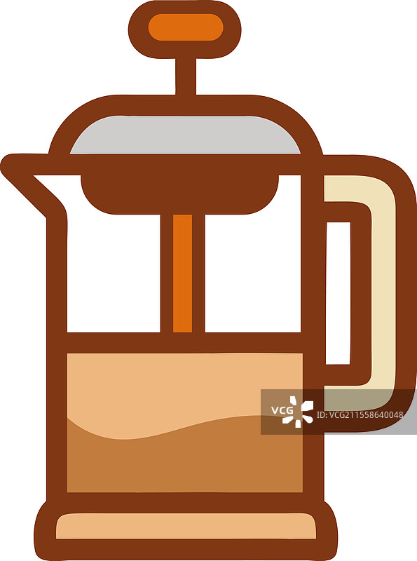 法式压滤咖啡壶带活塞图片素材