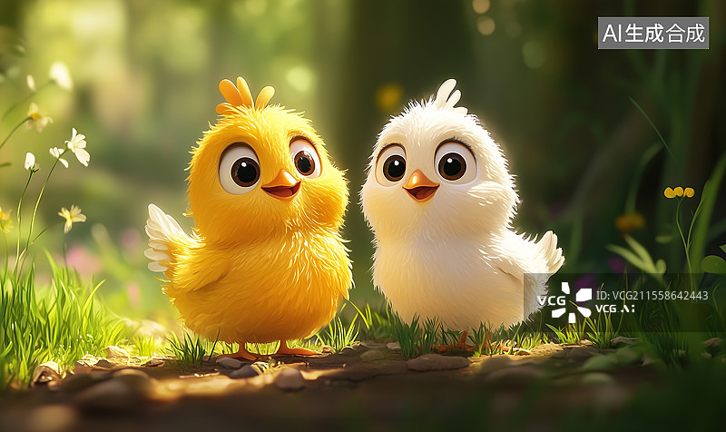 【AI数字艺术】小鸡动物插画图片素材