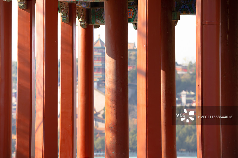 颐和园廓如亭立柱图片素材