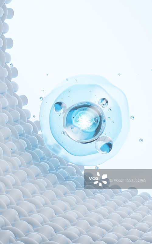 抽像棉织物与细胞背景3D渲染图片素材