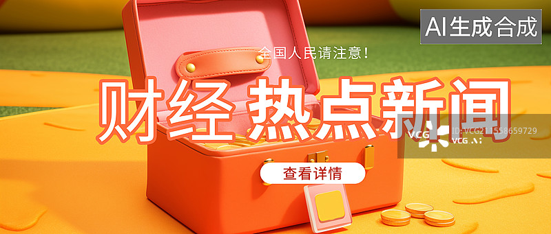 【AI数字艺术】新闻热点公众号封面，融媒体焦点事件，独家信息，最新消息新媒体配图，储蓄理财概念 金币和手机支付 横版图片素材