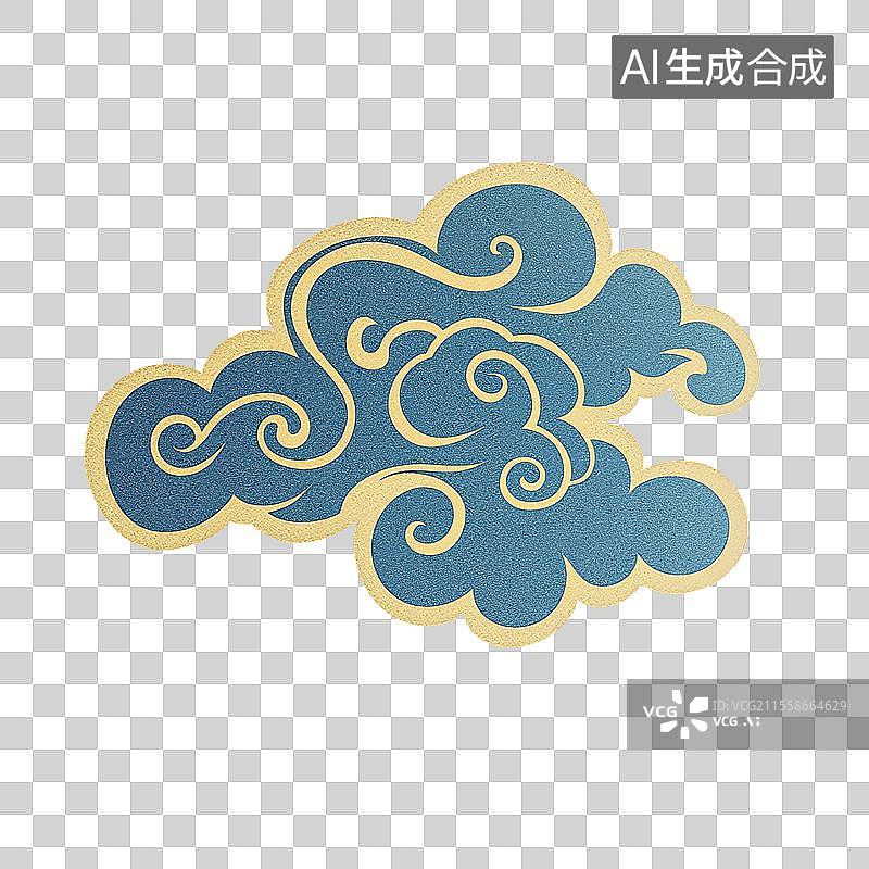 【AI数字艺术】金色祥云金箔花纹免扣元素图片素材