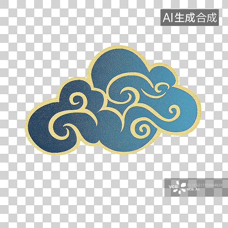 【AI数字艺术】金色祥云金箔花纹免扣元素图片素材