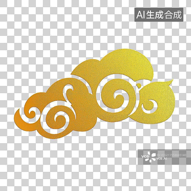 【AI数字艺术】金色祥云金箔花纹免扣元素图片素材