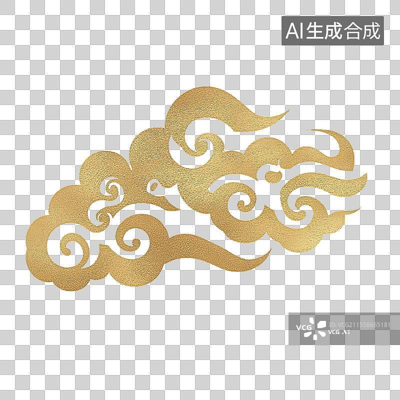 【AI数字艺术】金色祥云金箔花纹免扣元素图片素材