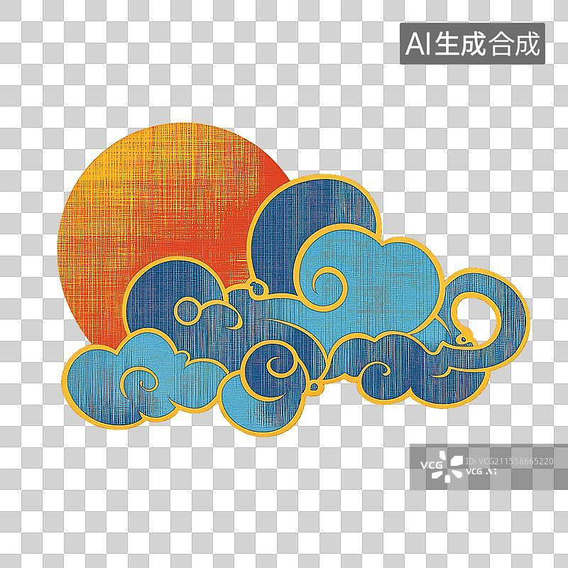 【AI数字艺术】金色祥云金箔花纹免扣元素图片素材