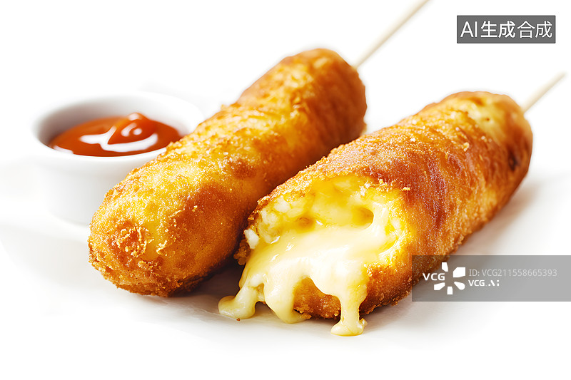 【AI数字艺术】AIGC：美食芝士热狗棒图片素材