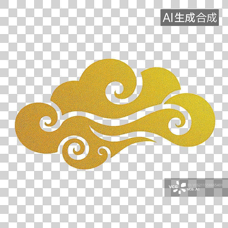 【AI数字艺术】金色祥云金箔花纹免扣元素图片素材