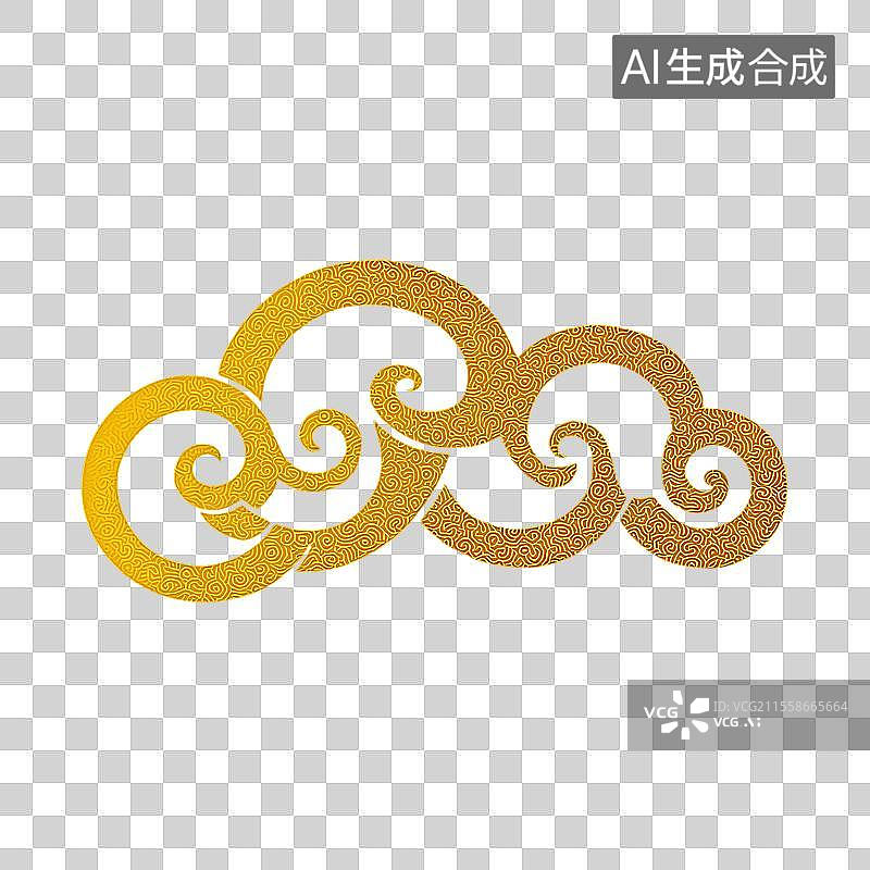 【AI数字艺术】金色祥云金箔花纹免扣元素图片素材