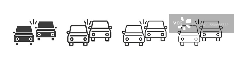 汽车碰撞图标集图形设计图片素材