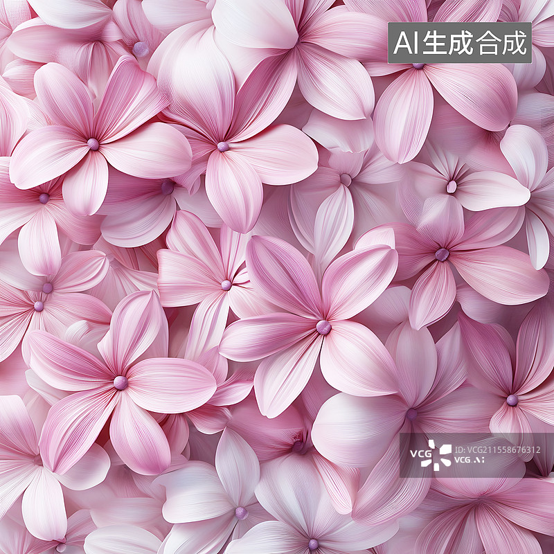 【AI数字艺术】AIGC：3D粉色鲜花花卉纹样图案背景壁纸图片素材