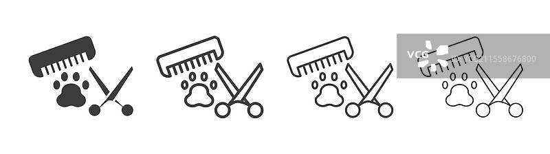 宠物美容图标集图形设计图片素材