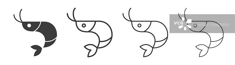 虾图标集图形设计图片素材