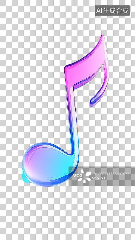 【AI数字艺术】炫彩渐变的梦幻音乐符号图片素材