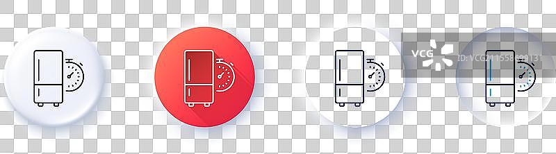 冰箱定时器线条图标 冰箱时间标志图片素材