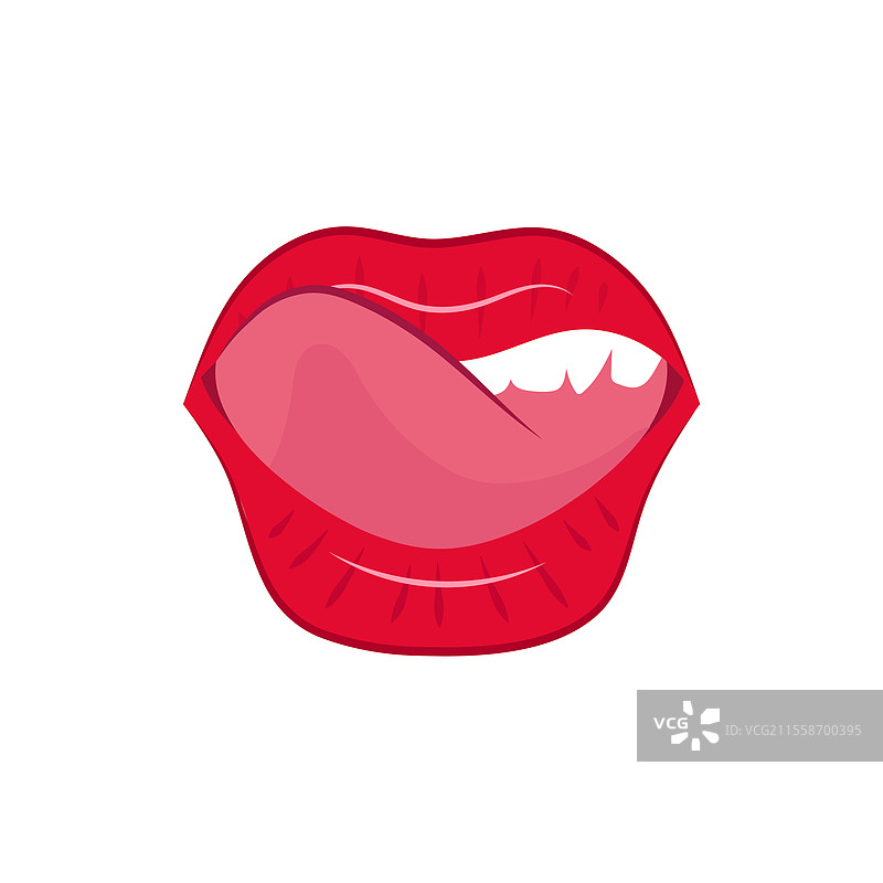 红唇舔舐红唇图片素材