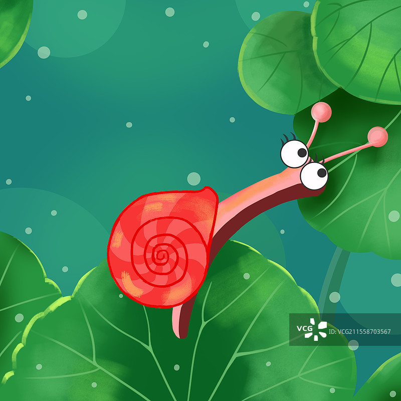 蜗牛插画图片素材
