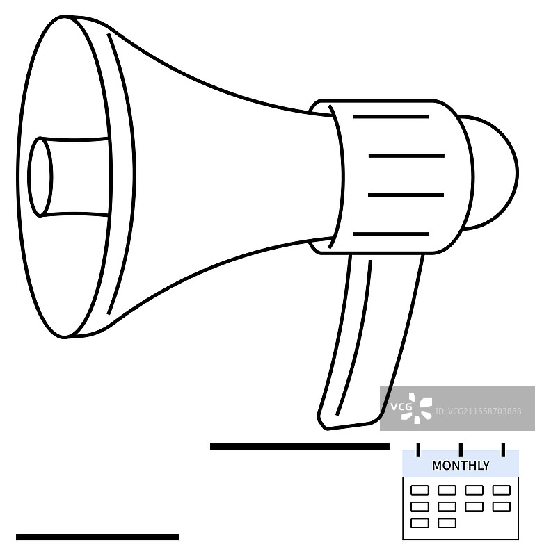 带有月历的扩音器图片素材