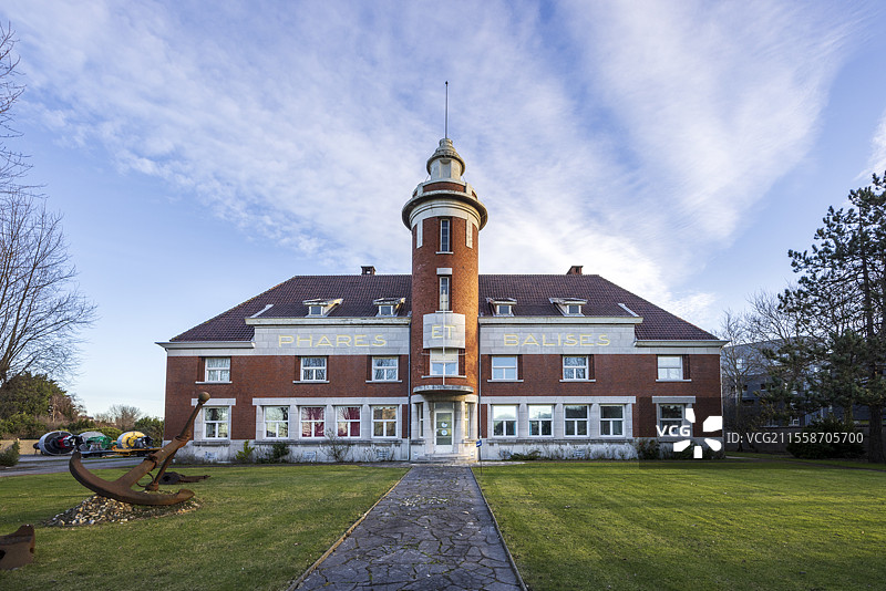 法国敦刻尔克的灯塔和信标建筑图片素材