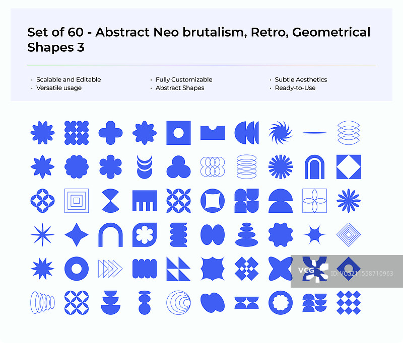 抽象的新野兽主义复古几何形状图片素材