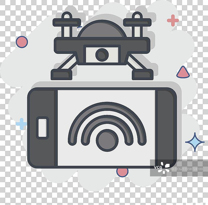 与无人机相关的智能手机控制图标图片素材