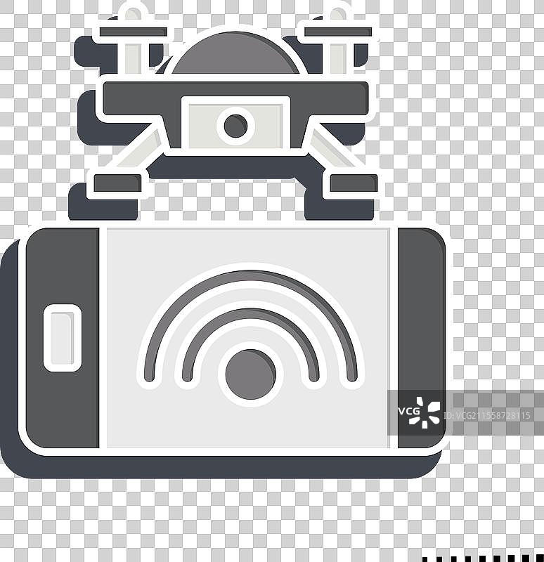 与无人机相关的智能手机控制图标图片素材