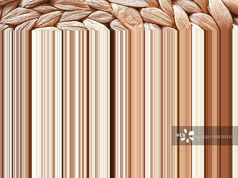 自然编织的抽象背景，由藤、稻草和棉花构成。图片素材