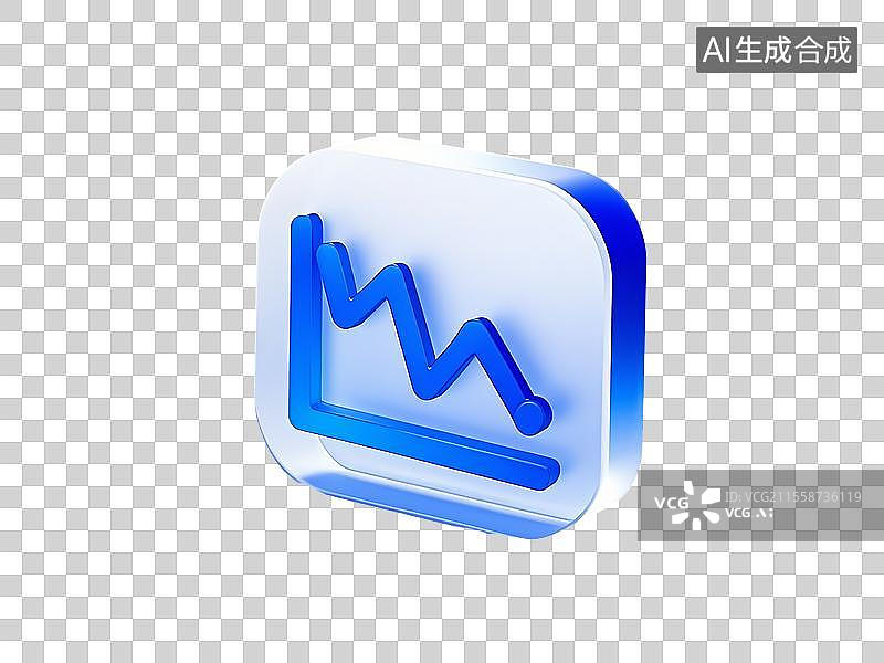 【AI数字艺术】B端图标-下降趋势图片素材
