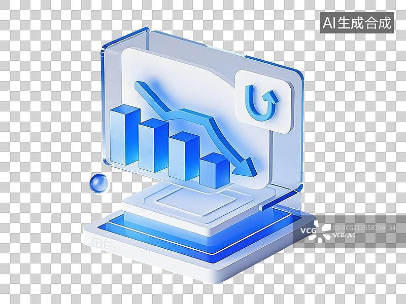 【AI数字艺术】B端图标-下降趋势图片素材