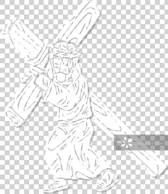 耶稣背负十字架，头戴荆棘冠冕图片素材