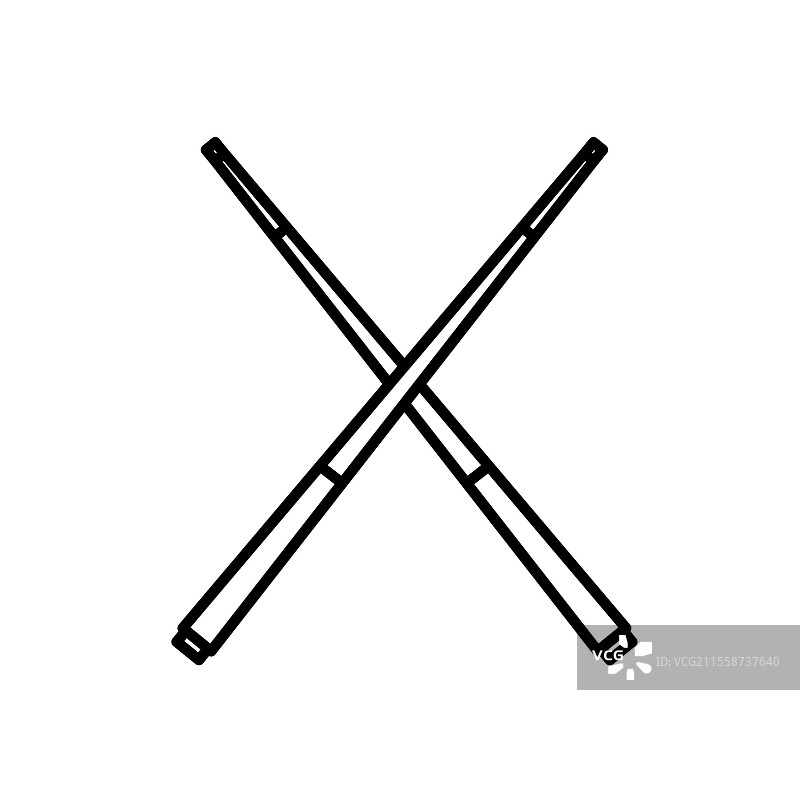 台球杆交叉线条艺术运动图标设计图片素材