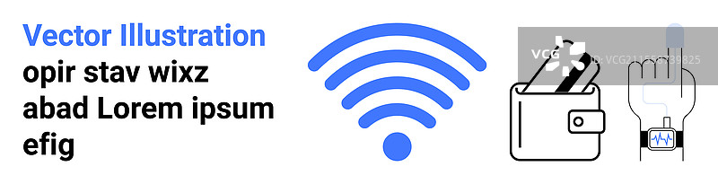 带有NFC腕带的非接触式支付技术图片素材