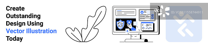 带有设计元素和安全性的数字显示屏图片素材