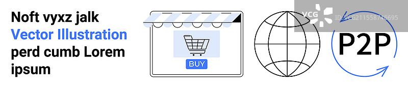 在线购物车全球连接与图片素材