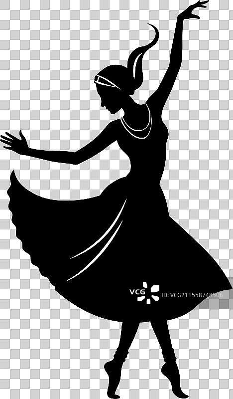 印度舞者的剪影图片素材