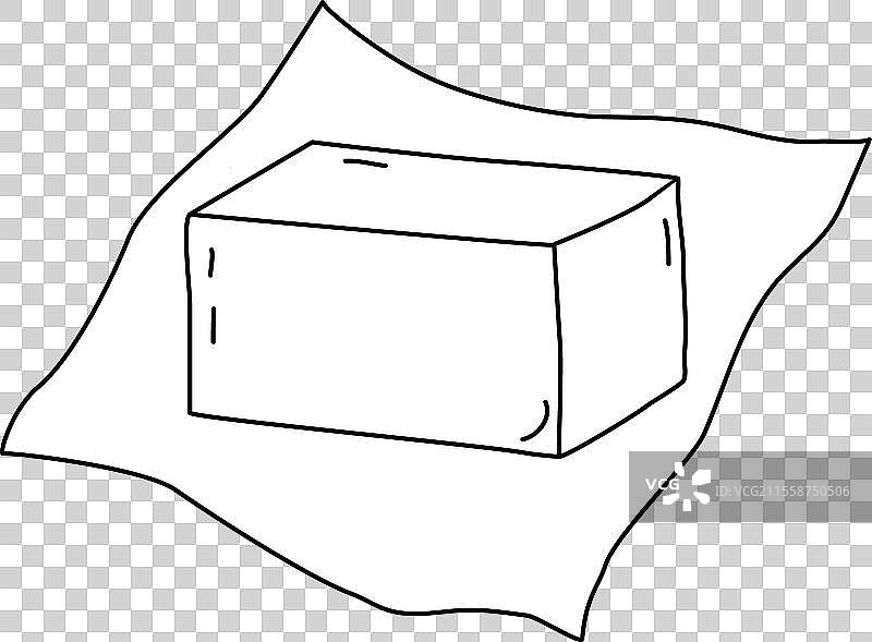 一块黄油或人造黄油放在一片上图片素材