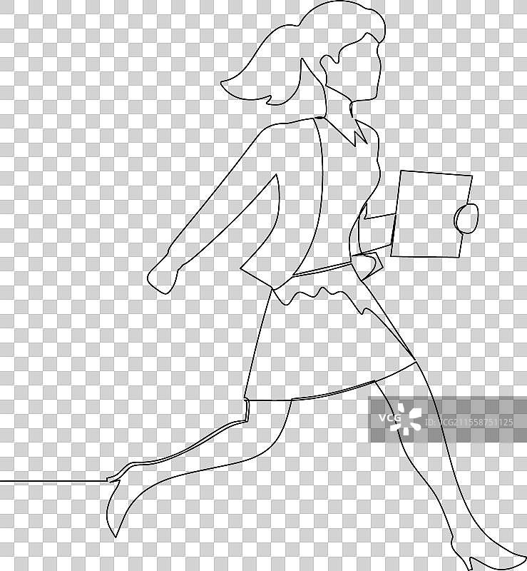 连续线条画的女商人图片素材