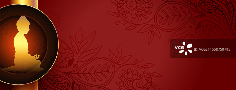 佛陀或古鲁普尔尼玛宗教横幅，带有文字图片素材