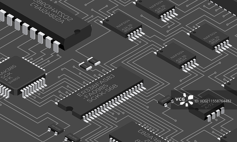 等距电子电路板等距印刷图片素材