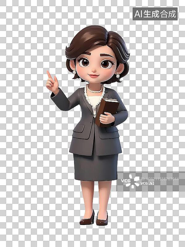 【AI数字艺术】职业女卡通形象商务风格图片素材
