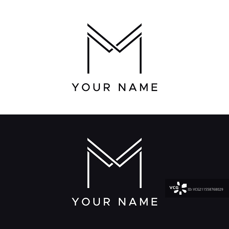 字母M的单字母标志设计图片素材