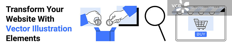 电子商务概念与在线购物车图片素材