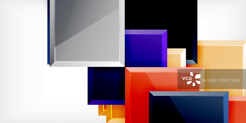 玻璃玩具风格的方形抽象设计图片素材