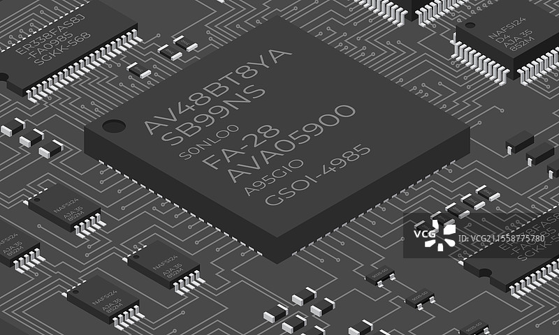 等距电子电路板等距印刷图片素材